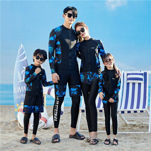 おしゃれ ママ 水着 中学生 ラッシュガード レディース 5点セット 親子ペア 水着 セパレート 体型カバー リゾート メンズ 3点セット 男の子 パレオ タン...