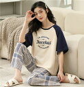セットアップ レディース スウェット ネイビー かわいい ルームウェア コットン パジャマ レディース 可愛い 半袖 綿 夏 上下セット 大人 春秋 おしゃれ ...