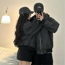 ペア カップル ペアルック かわいい レディース ゆったり ファッション ペアルック アウター 無地 服 トップス ペアルック カップル お揃い クリスマス プレゼント リンクコーデ ブランド コーデ メンズ ブランド スウェット シャツ 人気 冬 秋服(4)