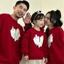 ペアルック 親子 ブランド ベビー 赤ちゃん トレーナー 裏起毛有り 親子 ペアルック ハート 冬 トップス ゆったり 親子ペアルック 秋 ゆったり ママ 女の...