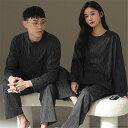プレゼント カップル ペア セット 長袖 男女2着 セット ペア パジャマ 秋 ファッション カップル 冬 ゆったり 柔らかい ペア ルームウェア 結婚祝い パ...