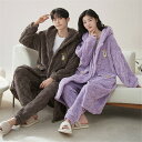パジャマ 夫婦 もこもこ プレゼント モコモコ 男女2着 セット ペアパジャマ 冬 長袖 ロング丈 カップル 前開き 可愛い クマ ペア ルームウェア ペア メ...