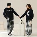 夫婦 もこもこ メンズ ペアパジャマ モコモコ 男女2着 セット ペアパジャマ 冬 長袖 カップル ペア うさぎ チェック ファッション ルームウェア ペア パ...