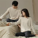 プレゼント カップル ペア セット 長袖 男女2着 セット ペア パジャマ 秋 通気性 カップル 冬 無地 シンプル ペア ルームウェア 結婚祝い パジャマ 冬...