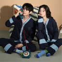 プレゼント カップル ペア セット 長袖 男女2着 セット ペア パジャマ 秋 カジュアル カップル 冬 前開き Vネック ペア ルームウェア 結婚祝い パジャ...