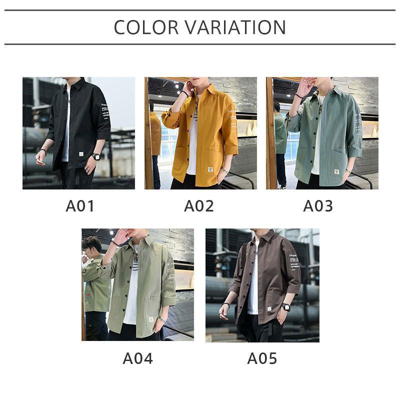 シャツ メンズ 明日まで値下げ 七分袖 ワークシャツ 中袖シャツ オープンシャツ トップス 薄手 涼しい 夏服 部屋着 お兄系 春夏 コーデ ファッション 無地