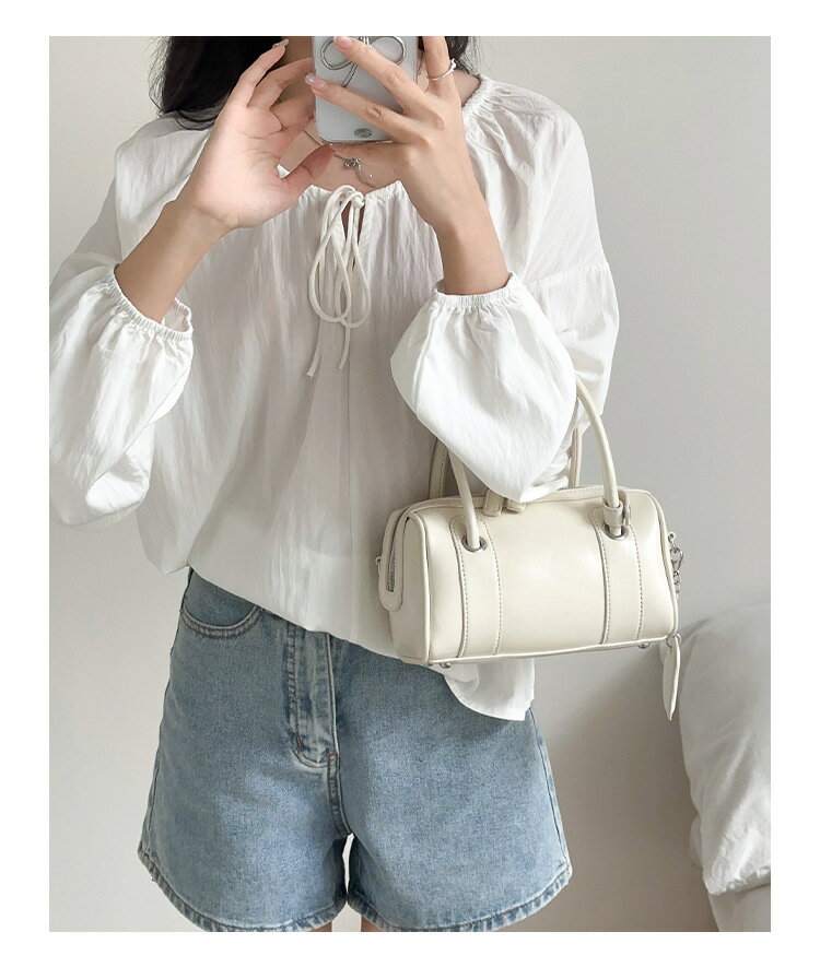 高級感 ハートチャーム 通勤 手提げボウリングバッグ