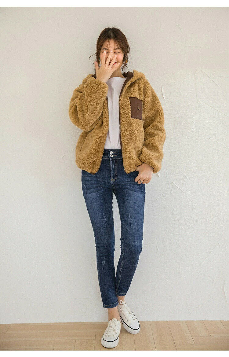 ブルゾン ボアジャケット レディース 秋冬 フード付き ブルゾン ジャケット コート ムートンコート フェイクムートン ジャケット ボア ジャケット レディース ボア アウター ふわふわ もこもこ 冬 秋 ビッグシルエット オーバーサイズ 大きいサイズ シンプル 防寒