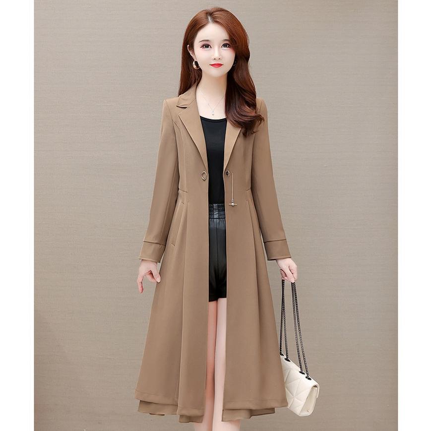 樂天商城 - レディース 40代 トレンチコート ロング丈ジャケット スプリングコート 春コート ライトアウター 秋服 韓国風 バーカー 30代 40代 50代 大きいサイズ