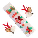 ヘアピン 6種類入り クリスマス 鹿角ヘアピン 仮装 髪飾り クリスマスツリー 雪の華 星 コスプレ 用品 装飾小道具 撮影道具 パーティー ブ 子供用ヘアピン