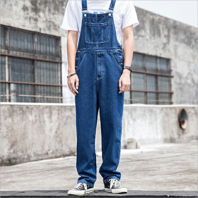 Overalls - オーバーオール メンズ ダメージ メンズサロペット ジーンズ つなぎ オールインワン サロペット 作業服 つなぎ 個性 ワークパンツ