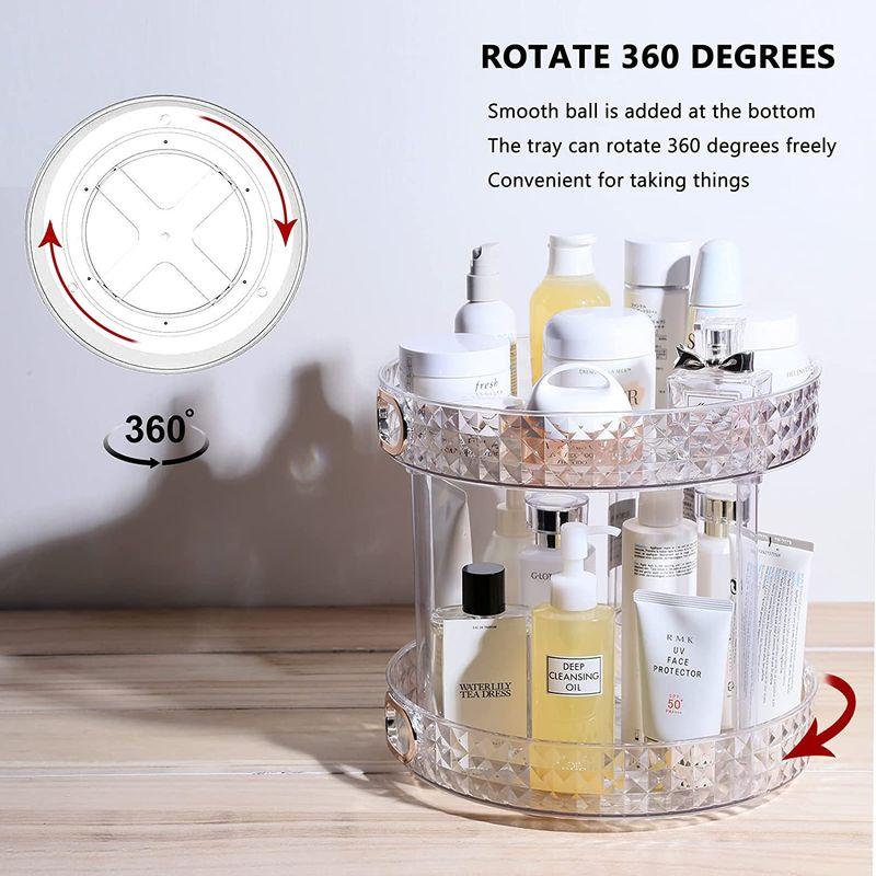 大容量 360度 メイクボックス 回転式 化粧品収納ボックス 透明 おしゃれ 可愛い コスメボックス 化粧台 洗面所 収納ボックス 整理簡単