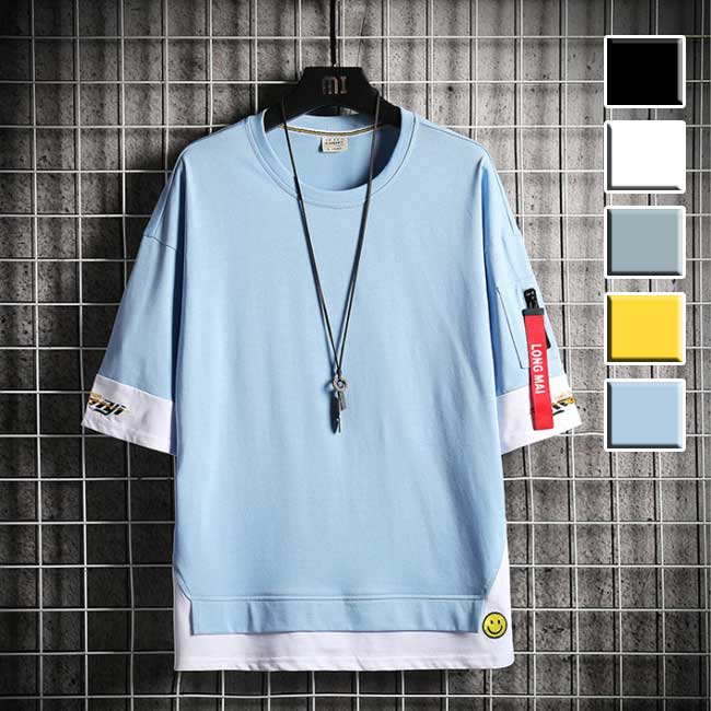 乐天商城 - カジュアルTシャツ メンズ 半袖 Tシャツ カットソー 夏服 クルーネックTシャツ お兄系