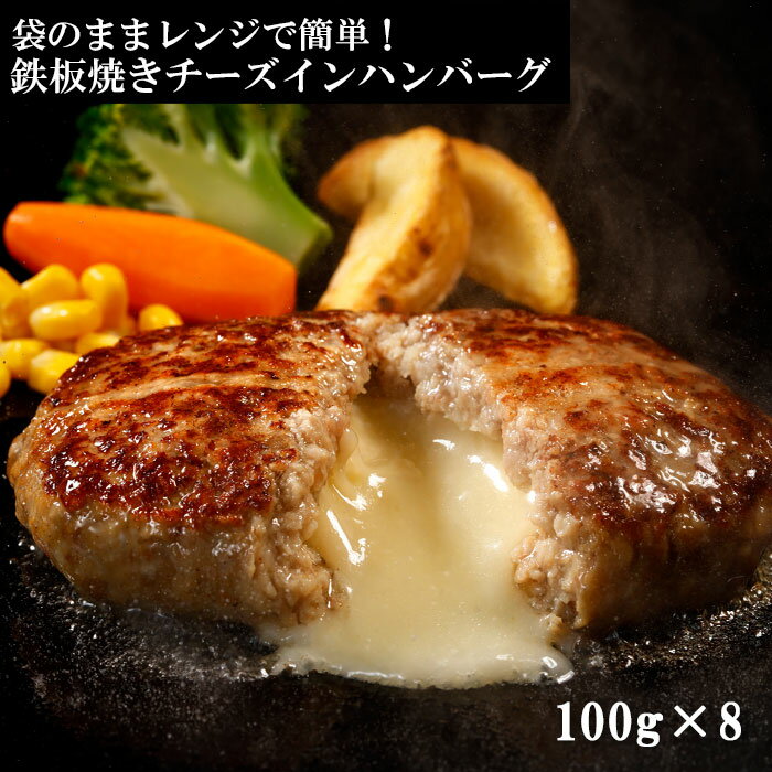 袋のままレンジで簡単！鉄板焼きチーズインハンバーグ（100g×8）[送料無料][内祝い・出産内祝い・結婚内祝い・快気祝い お返し ギフトにも！][美食サークル]