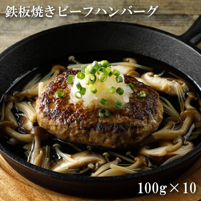 鉄板焼きビーフハンバーグ（100g×10）[送料無料][内祝い・出産内祝い・結婚内祝い・快気祝い お返し ギフトにも！][美食サークル]