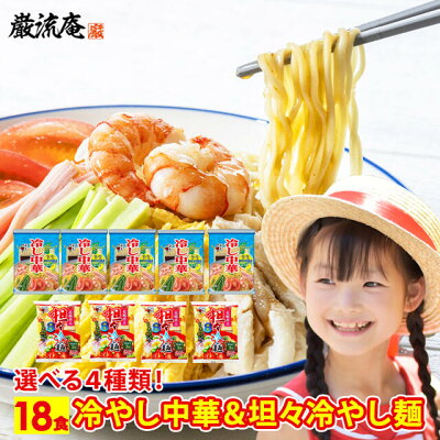 美食の駅 冷やし中華 冷やし 坦々麺 半生 麺 タレ つゆ セット 送料無料 選べる 4種類 18人前 業務用 醤油 花椒 インスタント 人気 本格 簡単 おいしい 五木食品 熊本 大容量 big