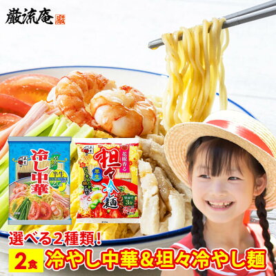 美食の駅 冷やし中華 冷やし 坦々麺 半生 麺 タレ つゆ セット 送料無料 選べる 2種類 2人前 お試し 醤油 花椒 インスタント 人気 本格 簡単 おいしい 五木食品 熊本