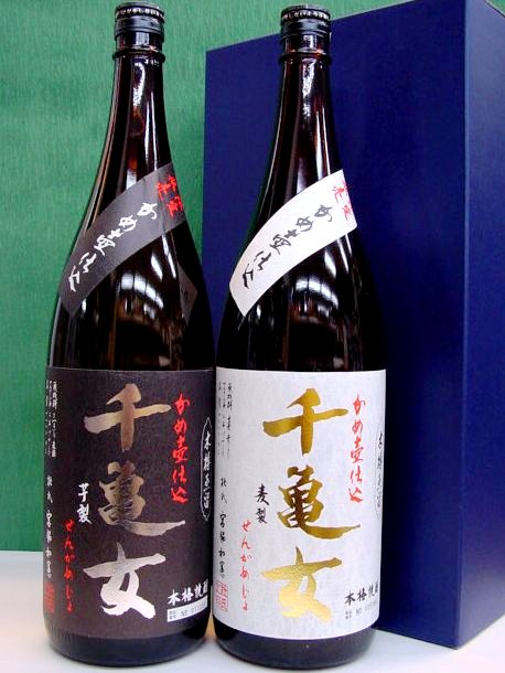 本格焼酎 千亀女 芋製＆麦製 送料込み飲み比べギフトセット　1800ml×2本化粧箱入　鹿児島県志布志市、若潮酒造(株)