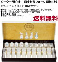 ピーターラビット スプーン・フォーク(銀仕上)10本セット 皿中七宝 PR-0152 送料無料