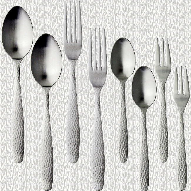Rakuten - ステンレス 槌目 ディナーカトラリーセット 8本 2人用 WADA 日本製