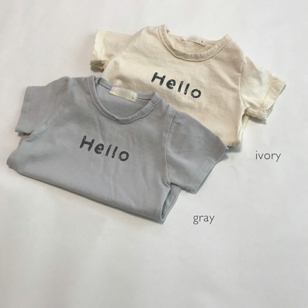Helloロンパース Bisque 韓国子供服 ビスク ベビー服 キッズ服 赤ちゃん 男の子 女の子 ナチュラル シンプル おしゃれ かわいい 半袖 夏用 ロンパース スナップボタン くすみカラー コットン 出産準備 姉妹兄弟 お揃い リンクコーデ ギフト まとめ買い 2