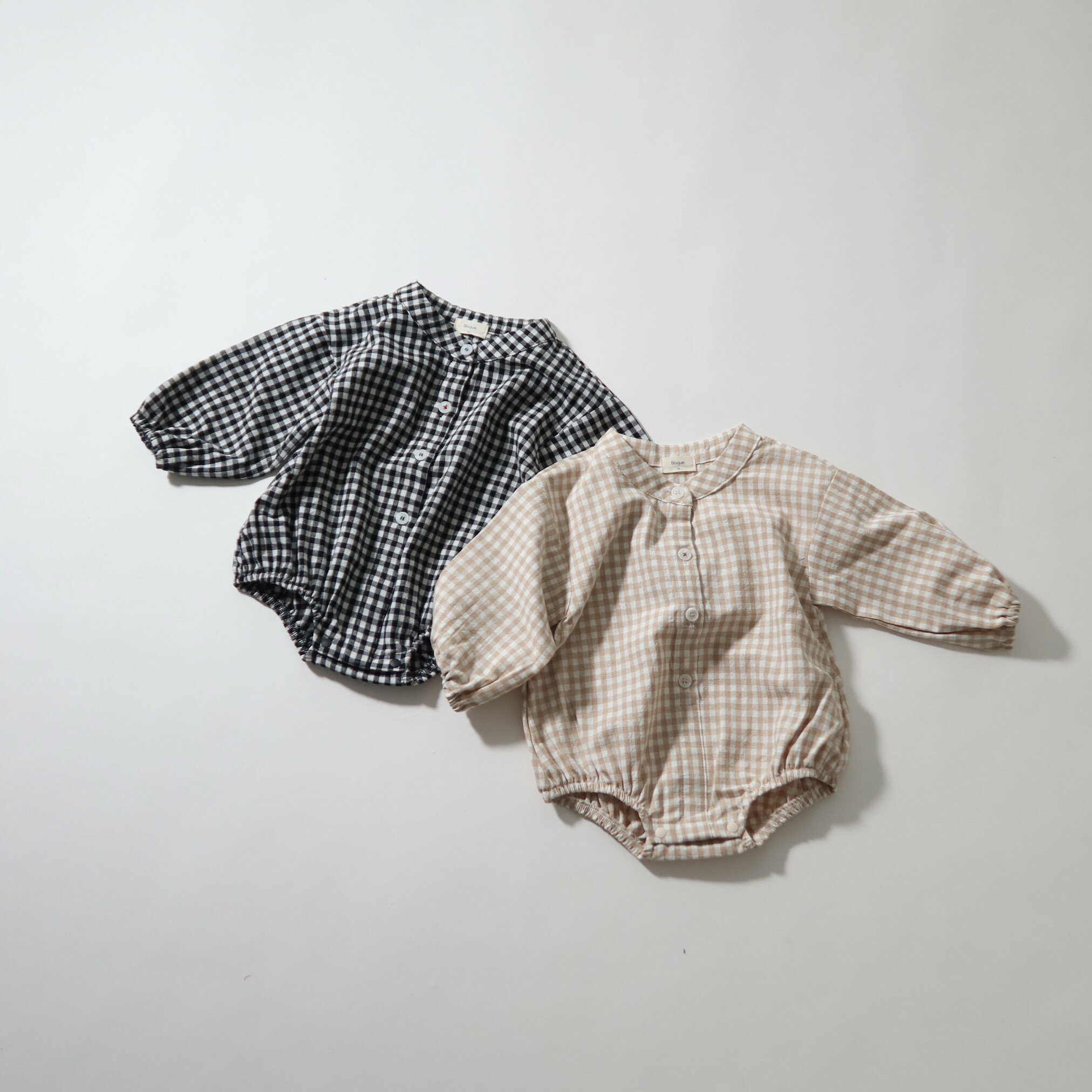 ギンガムチェックロンパース ベビー服 女の子 秋冬 70 ロンパース 兄弟 お揃い 出産祝い 新生児 男の子 赤ちゃん 服 ベビー 長袖 ロンパース コットン ...