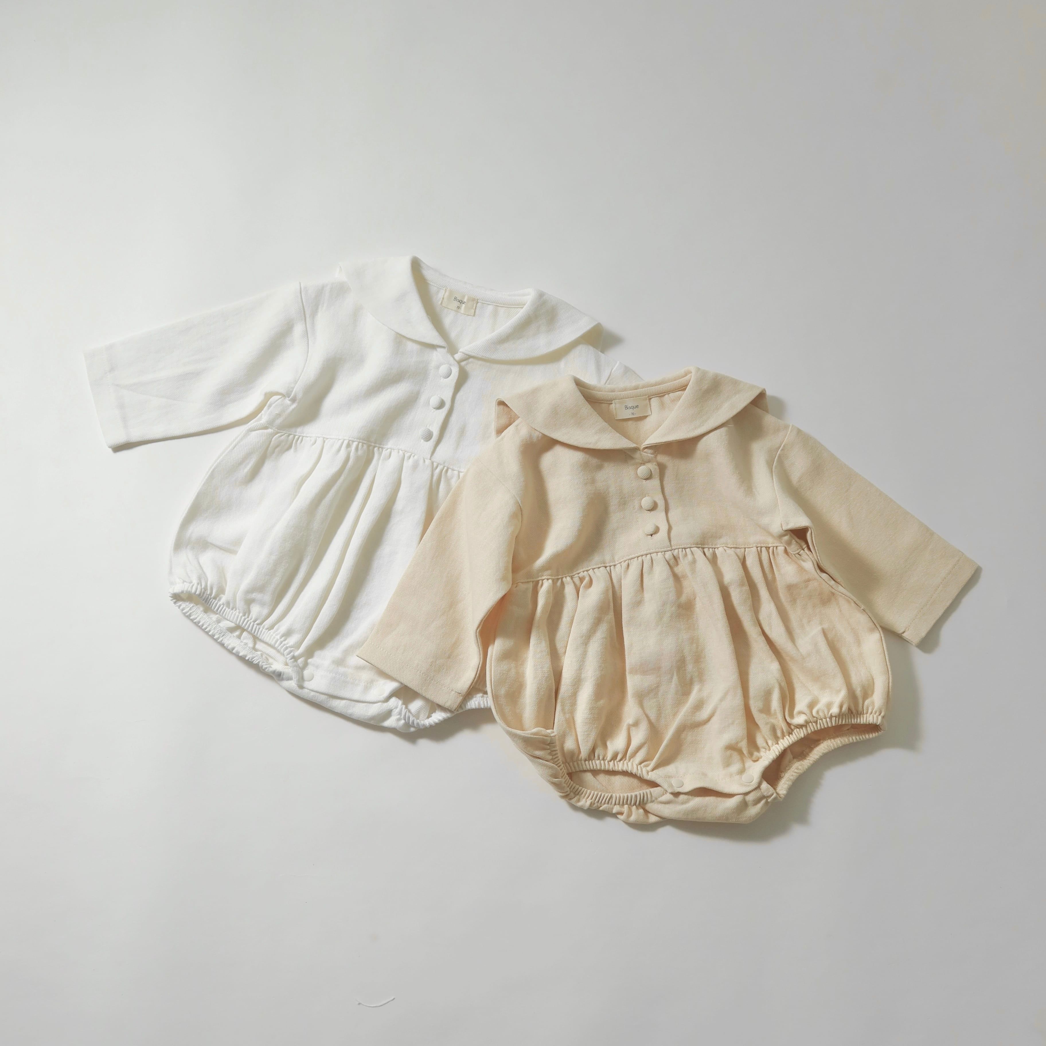 セーラー襟ロンパース Bisque びすく 韓国子供服 ビスク ベビー服 キッズ服 ベビー キッズ 赤ちゃん 子供 男の子 女の子 ユニセックス 長袖 ナチュラル シンプル おしゃれ かわいい セーラーカラー コットン 入園式 卒園式 セレモニー スナップボタン ギフト プレゼントのサムネイル