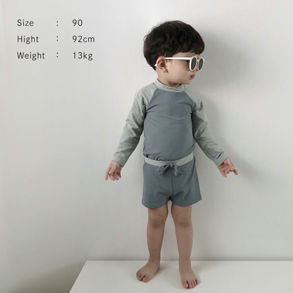 スイムウェアセット 130cm 140cm 水着 キッズ ベビー 長袖 ラッシュガード 夏 男の...