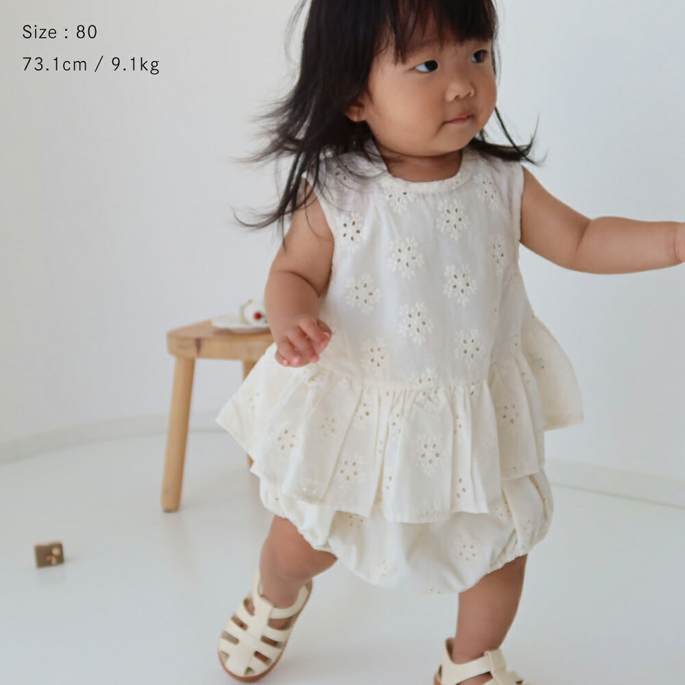 レースフラワーブルマ Bisque びすく 韓国子供服 ビスク ベビー服 ベビー 赤ちゃん...