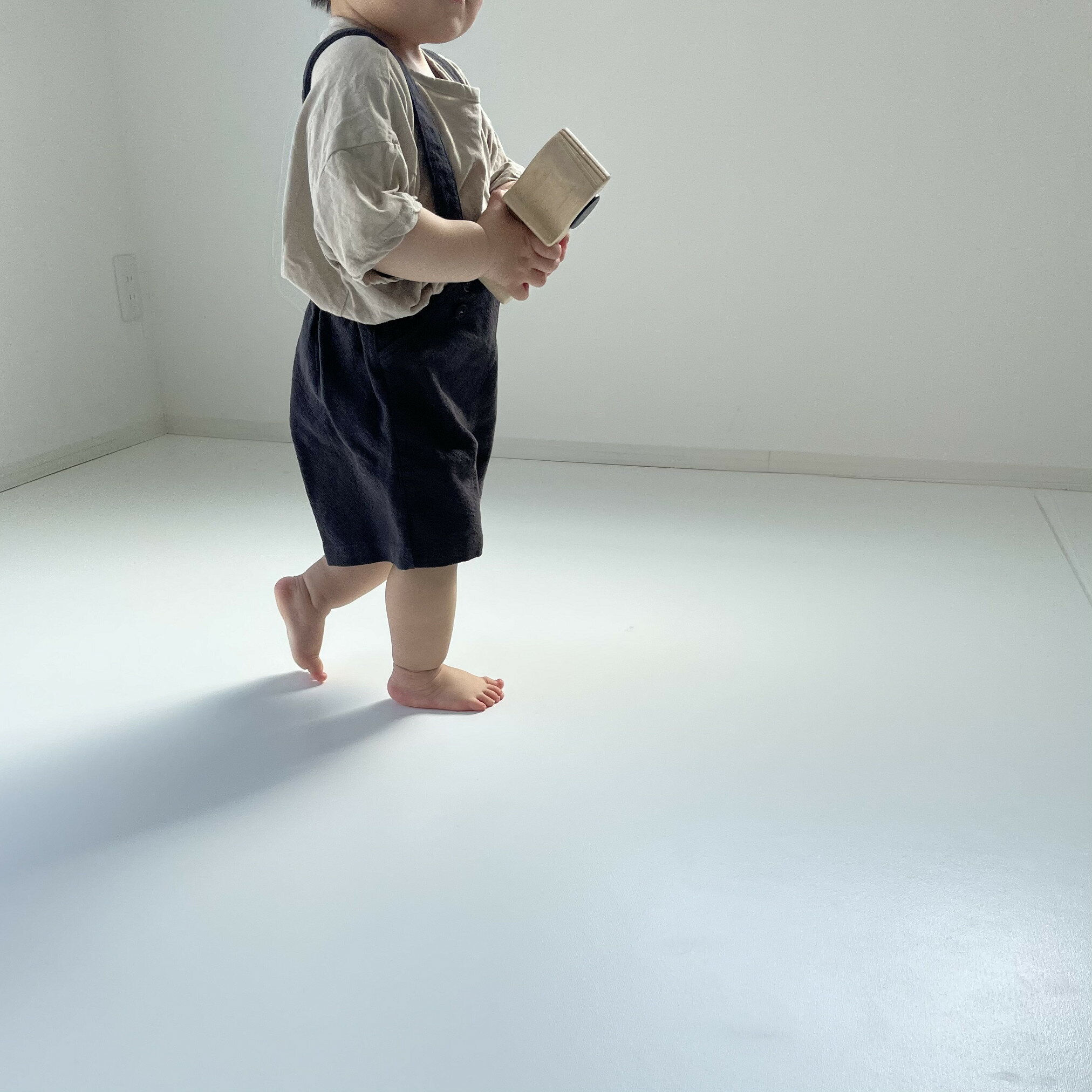 コットンショートサロペット