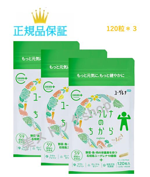 【3袋セット】 ユーグレナのちから ユーグレナグラシリス加工食品 120粒×3袋 国内正規品 送料無料 旧ミドリムシのちから