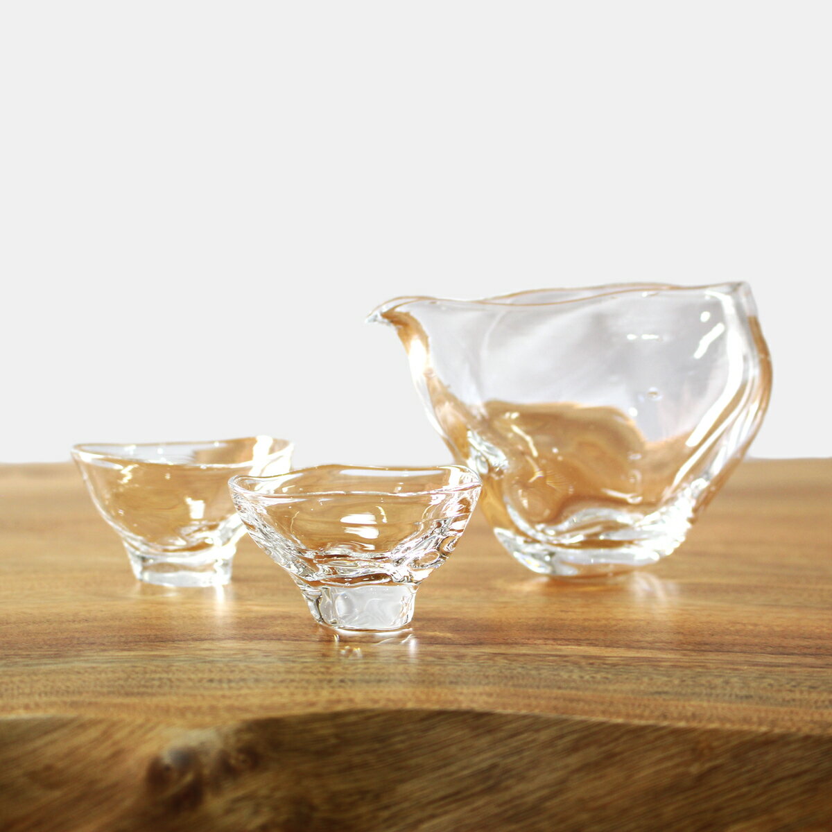 glass calico ミナモ 冷酒器セット （片口・ぐい呑 2個） グラスキャリコ ハンドメイド ガラス酒器 おしゃれ 来客用 ギフト プレゼントのサムネイル