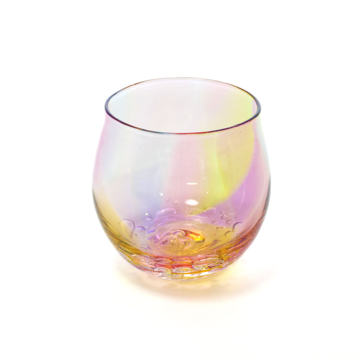 glass calico プリズムバブル 丸型 ロックグラス ウイスキー 焼酎 カクテル 梅酒 グラス グラスキャリコ ハンドメイド グラス おしゃれ 来客用 ギフト プレゼント