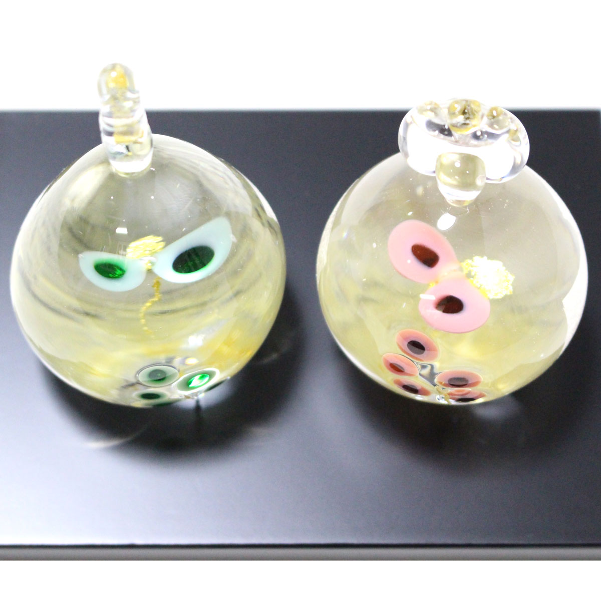 ガラスのお雛様 うめ雛 SAIZOU GLASS LABO 可児友紀 ハンドメイド ガラスアート 雛人形 ひな人形 おひなさま ガラス雛 桃の節句 オブジェ コンパクト おしゃれ ギフト 3
