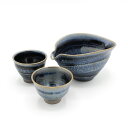 山下陶房 山下秀樹 銀化天目(ぎんかてんもく) 酒器揃 片口 (小)・ぐい呑 2個 冷酒 熱燗 ぬる燗 おしゃれ ギフト プレゼント