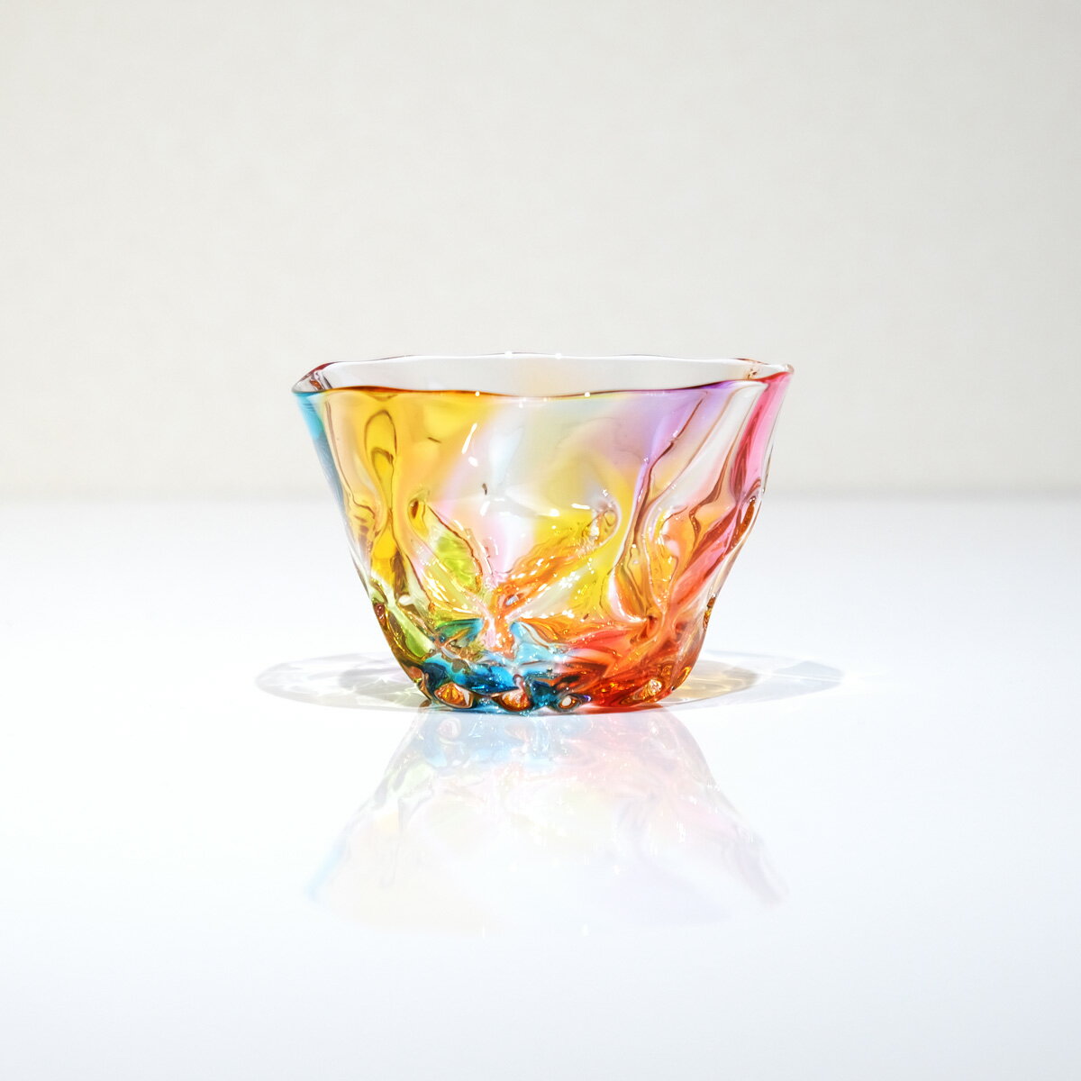 乐天商城 - ガラスのお皿 プリズム レトロ glass calico 小鉢 サラダボウル 蕎麦猪口 グラスキャリコ ハンドメイド食器 テーブルウェア おしゃれ 来客用 ギフト プレゼント