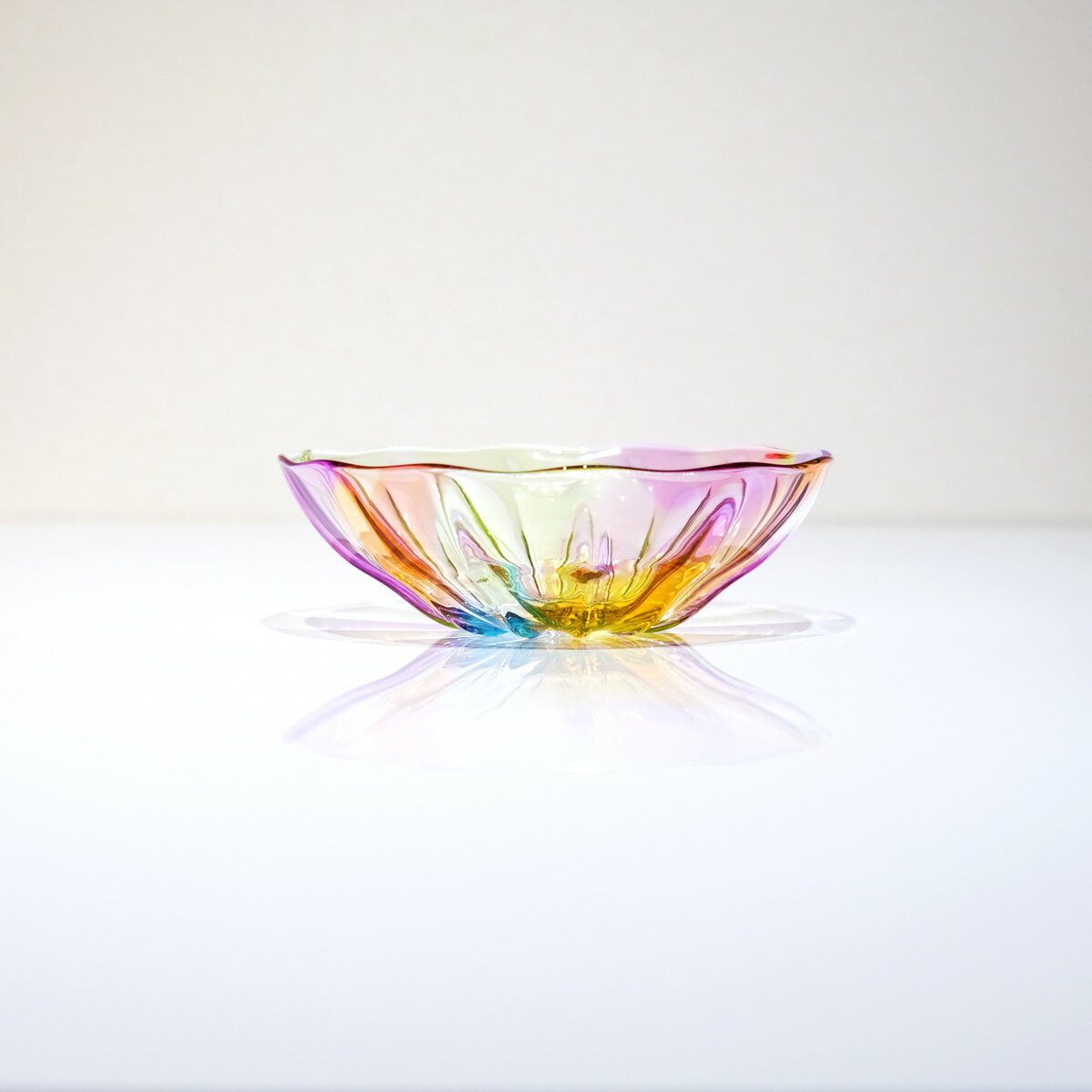 Rakuten - ガラスのお皿 プリズム ライン glass calico グラスキャリコ ハンドメイド食器 テーブルウェア おしゃれ 来客用 ギフト プレゼント
