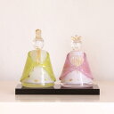 ガラスの雛飾り 春の風 (鶯色・桃色) 桐箱入 FIORETTO フィオレット 高野仰 ハンドメイド ガラスアート 雛人形 ひな人形 おひなさま 桃の節句 オブ...