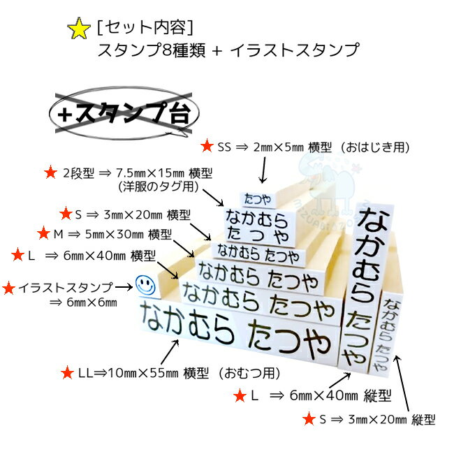 【メール便送料無料】 お名前スタンプ リピーター様向け 入園入学準備 アイロン不要 洗濯可能 おなまえスタンプ スタンプだけ 保育園 幼稚園 小学校 ひらがな 平仮名 漢字 出産祝い おむつスタンプ はんこ 印鑑 印鑑セット おなまえ （※インク無し） ポンと押すだけ [No.7]