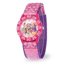 ディズニープリンセス キッズ プラスチック タイムティーチャー アナログ クォーツ ナイロン ストラップ 腕時計, ピンク, ストラップ