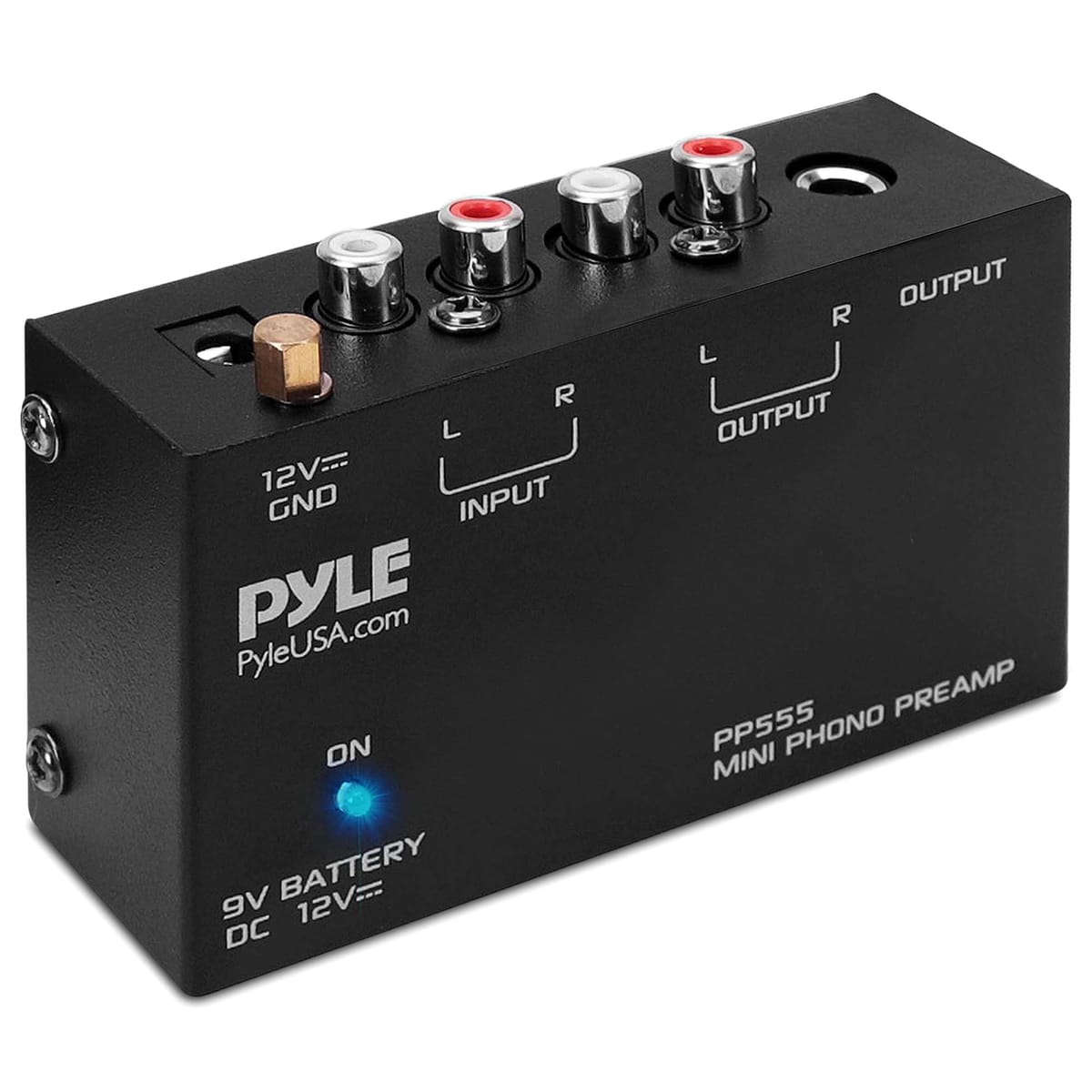 Pyle (PP555)ウルトラコンパクトタイプ フォノターンテーブル用プリアンプ 9 V バッテリー駆動