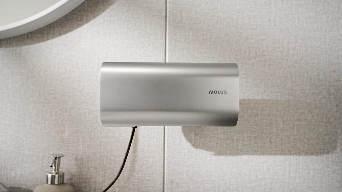 AIOLUS 家庭用ハンドドライヤー Hand Dryer Silver 非接触/温風/スタンド付き/工事...