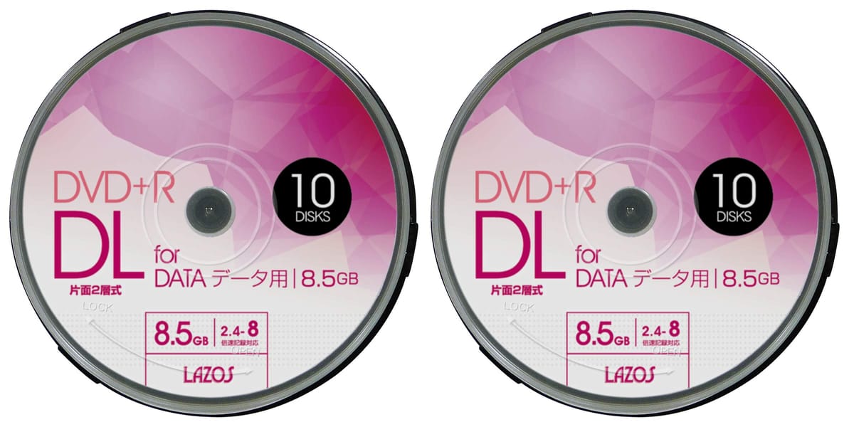 Lazos DVD+R DL 8.5GB for DATA 2.4-8倍速対応 