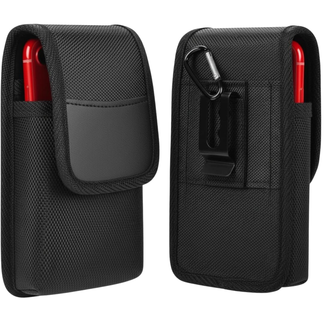 YOSHICA スマホポーチ カラビナ付き ベルト通し 携帯ポーチ メンズ スマホホルダー ペンホルダー 携帯電話ポーチ