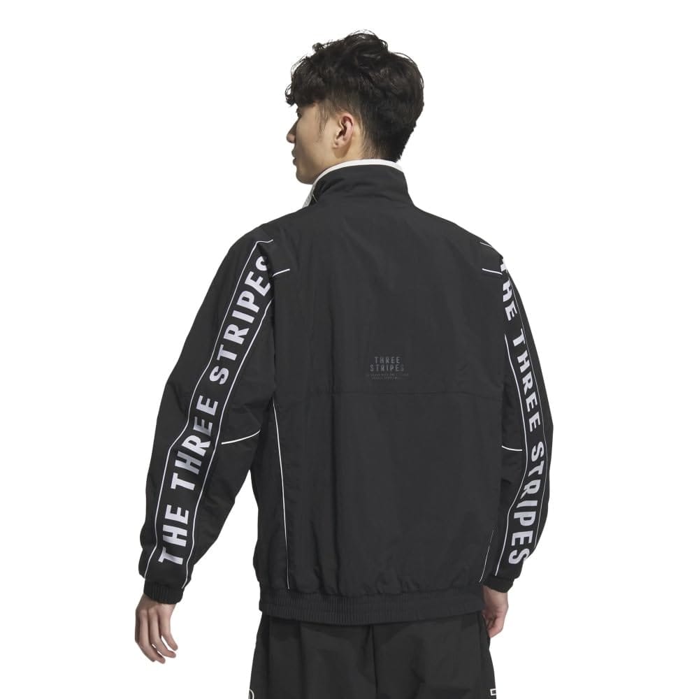 [adidas] ジャージトップワーディング ルーズフィット シワ加工 ナイロンウーブン 起毛トリコット 裏地付きジャケット KWY03メンズ