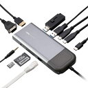 ロジテック USB Type-C ハブ ドッキングステーション 11-in-1 画面表示ON/OFFボタン付 USB PD 100W対応 USBA×2 4K60Hz HDMI×1 VGA×1 3.5端子×1 USB-C×3 LAN×1 SD+microS(2)