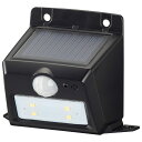 オーム電機 センサーウォールライト(110lm/ソーラー充電式/白色LED/ブラック) LS-S108PN4-K
