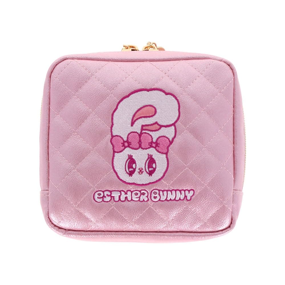 POPでキッチュでガーリーな「エスターバニー」の文具！【特長】キルティング生地がキュートなポーチ【内容】1個【サイズ】W135×H125×D50mm【材質】PU・ポリエステル