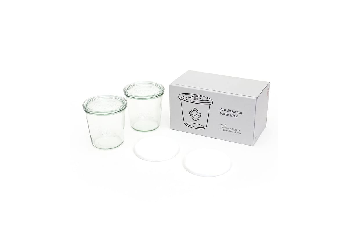 å(Weck) WECK GIFTBOX(MOLD 500mlx2/SILICONE CAP L Whitex2 SET) WE-S2...
