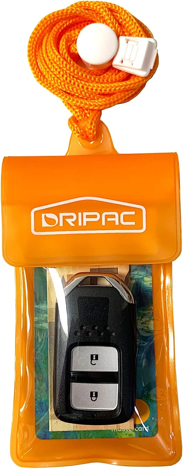 DRIPAC 防水カーキーFOBケース 防水財布 防水ホルダーポーチ キーIDバッジ クレジットカード 現金用 オレンジ [オレンジ]